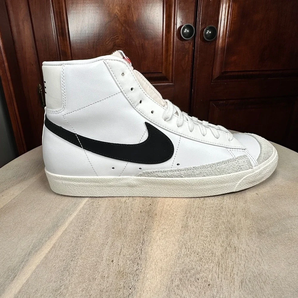 New Nike Blazer Mid 77 Vintage White Black BQ6806-100 Men Size 13 - Picture 5 of 12